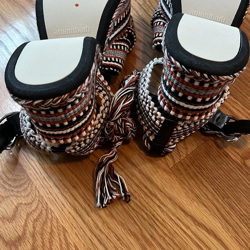 Free People x Amambaih Beatriz Wrap Sandals Size 36 EU NEW